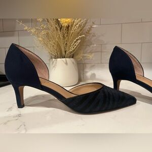 Franco Sarto size 8 real fur and leather heels